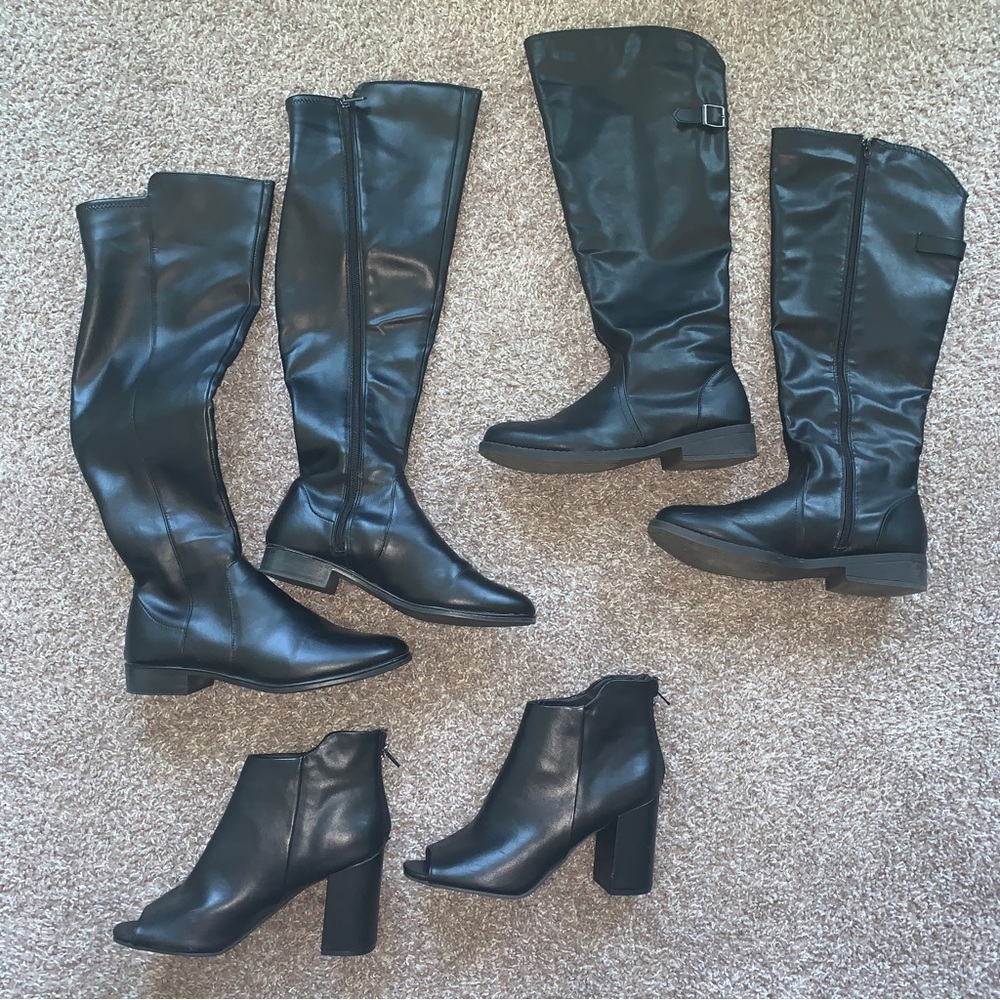 💕 SALE 💕 Bundle 3 Pairs Black Boots size 9